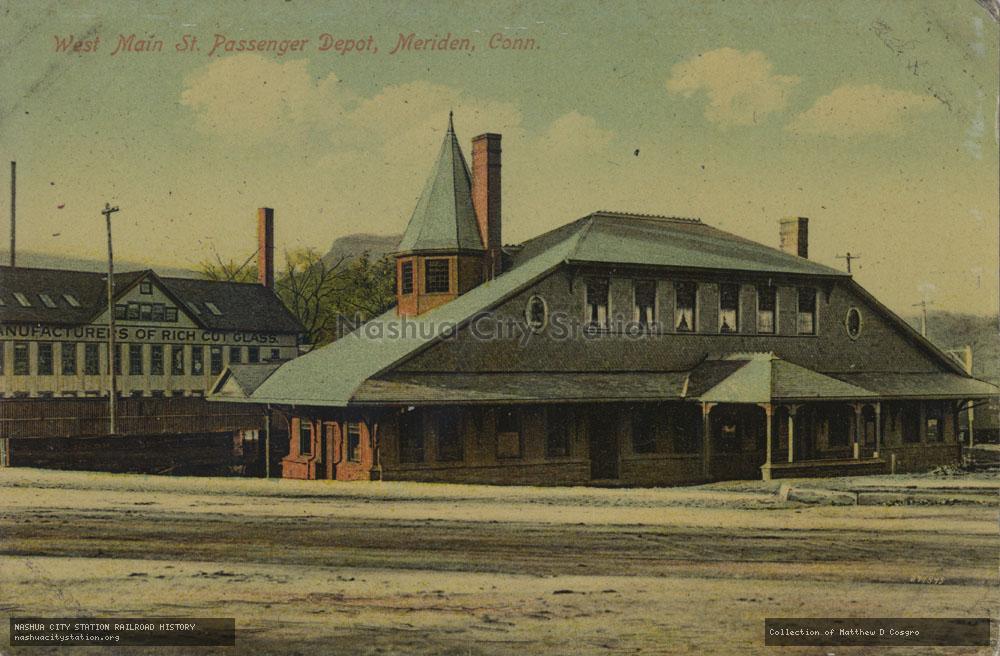 Postcard: West Main Street Passenger Depot, Meriden, Connecticut
